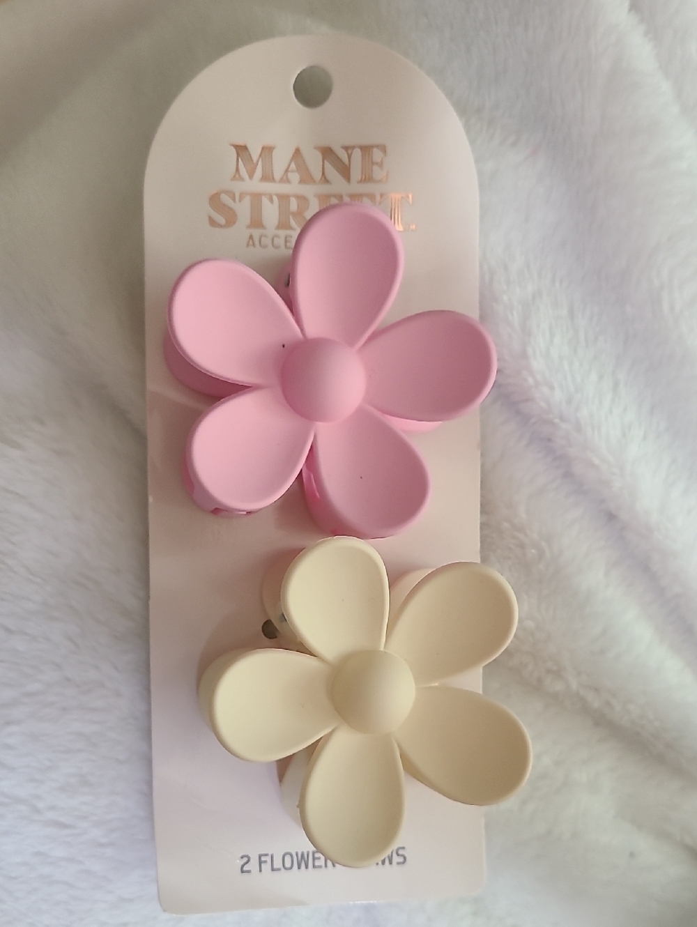 Mane Street Floral Hair Clips - Pink & Cream Daisy Set